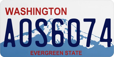 WA license plate AOS6074