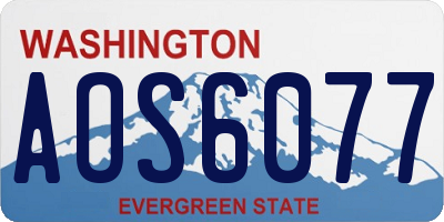 WA license plate AOS6077