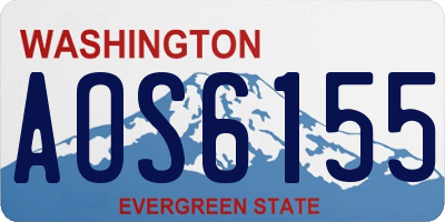 WA license plate AOS6155