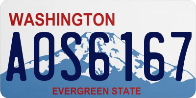 WA license plate AOS6167