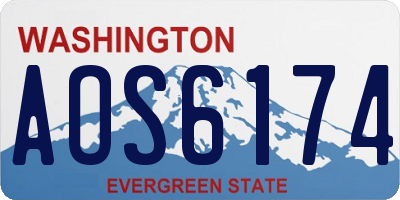 WA license plate AOS6174