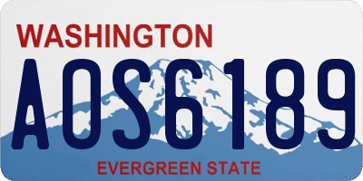WA license plate AOS6189