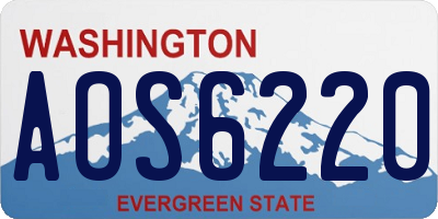 WA license plate AOS6220