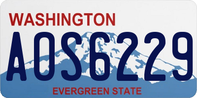 WA license plate AOS6229