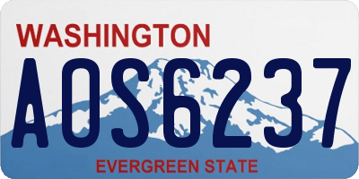 WA license plate AOS6237