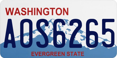 WA license plate AOS6265