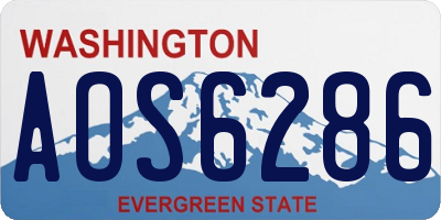 WA license plate AOS6286