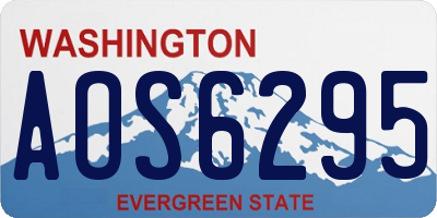 WA license plate AOS6295