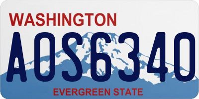 WA license plate AOS6340