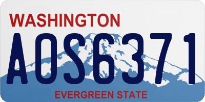 WA license plate AOS6371