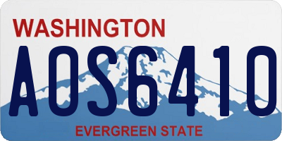 WA license plate AOS6410