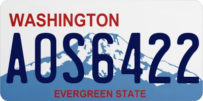 WA license plate AOS6422