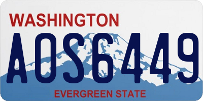 WA license plate AOS6449