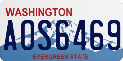 WA license plate AOS6469