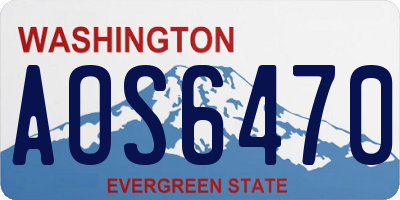 WA license plate AOS6470