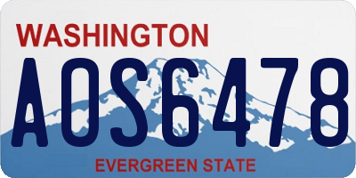 WA license plate AOS6478