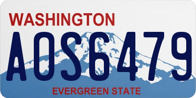 WA license plate AOS6479