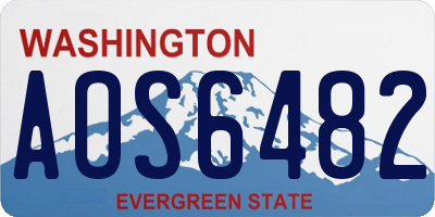 WA license plate AOS6482