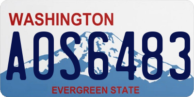 WA license plate AOS6483