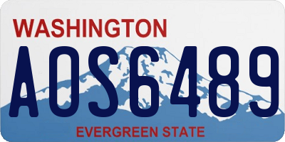 WA license plate AOS6489