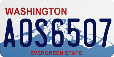 WA license plate AOS6507