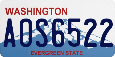 WA license plate AOS6522