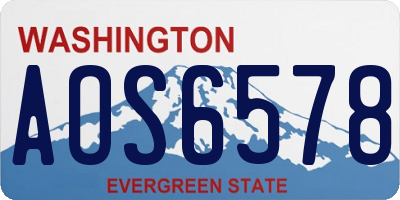 WA license plate AOS6578