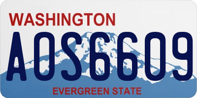 WA license plate AOS6609