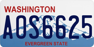 WA license plate AOS6625
