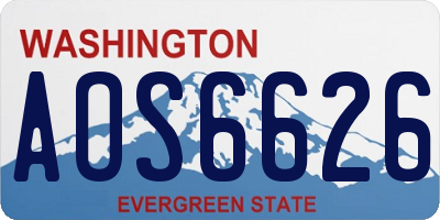 WA license plate AOS6626