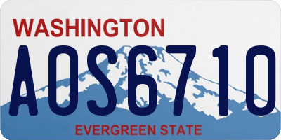 WA license plate AOS6710