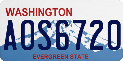 WA license plate AOS6720