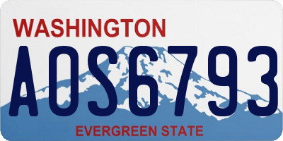 WA license plate AOS6793
