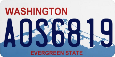 WA license plate AOS6819