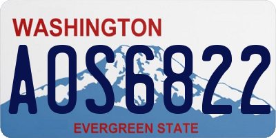 WA license plate AOS6822