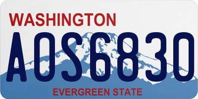 WA license plate AOS6830