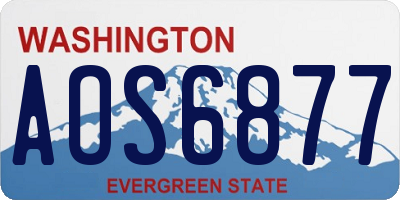 WA license plate AOS6877