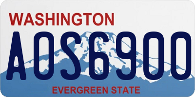 WA license plate AOS6900