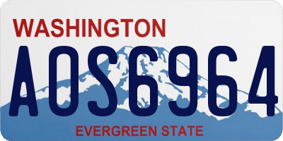 WA license plate AOS6964