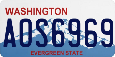 WA license plate AOS6969