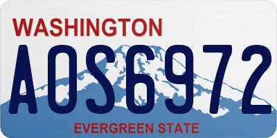 WA license plate AOS6972