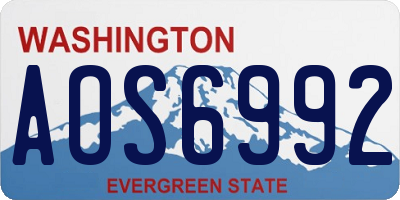WA license plate AOS6992