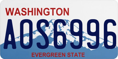 WA license plate AOS6996