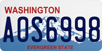 WA license plate AOS6998