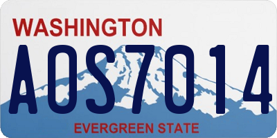 WA license plate AOS7014
