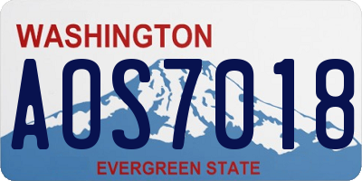 WA license plate AOS7018