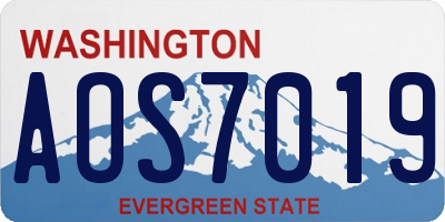 WA license plate AOS7019