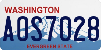 WA license plate AOS7028
