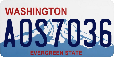 WA license plate AOS7036