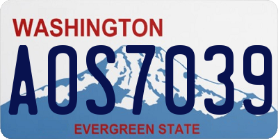 WA license plate AOS7039